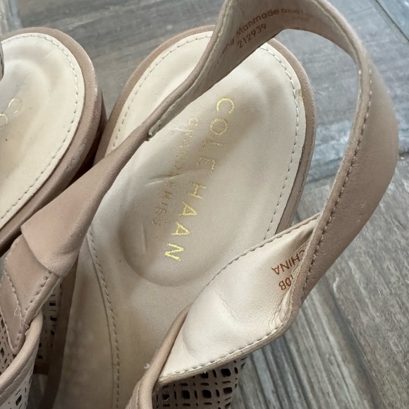 Cole Haan Leather Kim City Slingback Block Heel Sandal size 10 - Picture 3 of 9